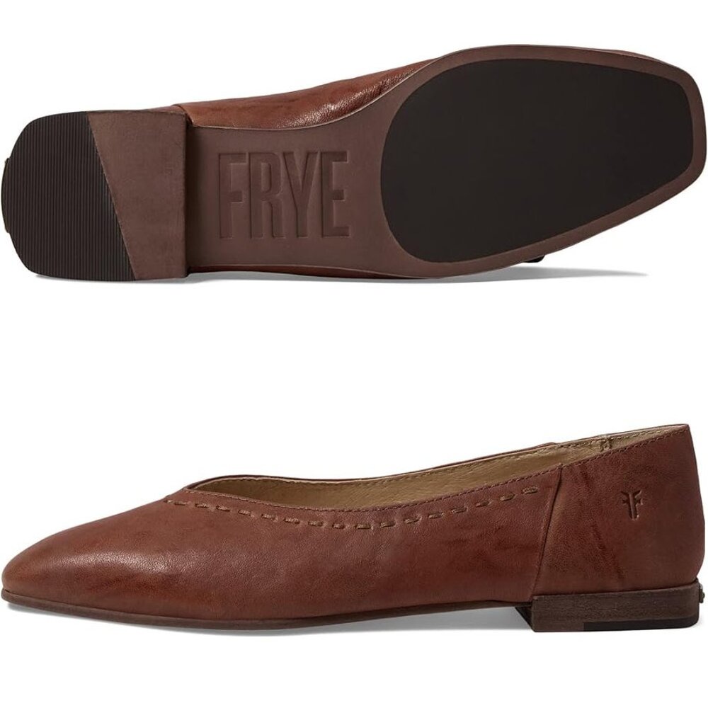 Frye Claire Cognac Flats Sz 7.5 - Picture 3 of 10